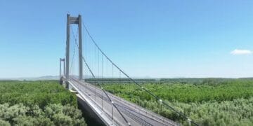 Podul suspendat de la Brăila în reparații