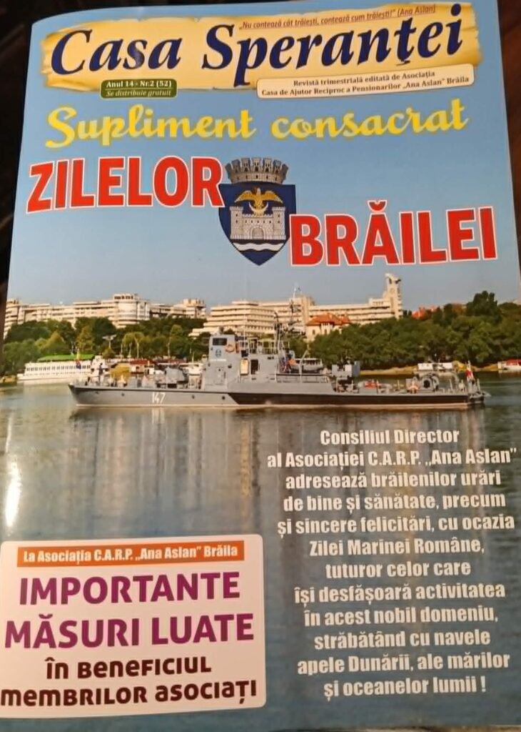 Asociația „Casa de Ajutor Reciproc Ana Aslan” a lansat noul număr al revistei „Casa Speranței” pentru seniorii brăileni 15 428bb4a3 b251 4990 97c5 73bb2b2b2f8d