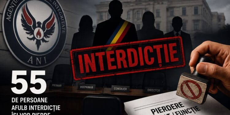 55 de persoane aflate sub interdicție își vor pierde mandatul sau funcția