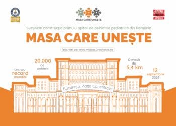 „Masa Care Unește” vrea să adune în București 20.000 de oameni la o masă de 5,5 kilometri, pentru un loc în Guinness World Records