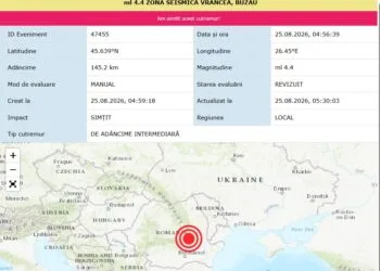 Cutremur mediu cu magnitudinea 4.4, în zona seismică Vrancea- Buzău