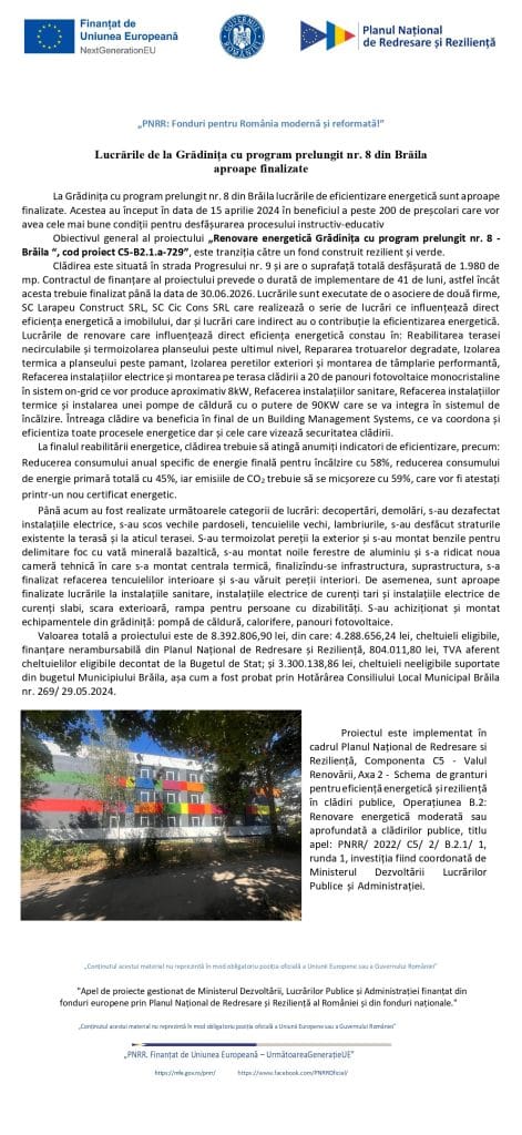 Grădinița Nr. 8, o investiție finalizată, dar copii ținuți pe loc. De ce Dragomire ? Copiii tăi au fost plimbați din grădiniță în grădiniță ? 15 gradinita 8